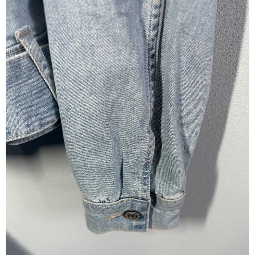 LC Lauren Conrad Jean Jacket Size Small Light Wash Belted Hem Cropped - Picture 5 of 10
